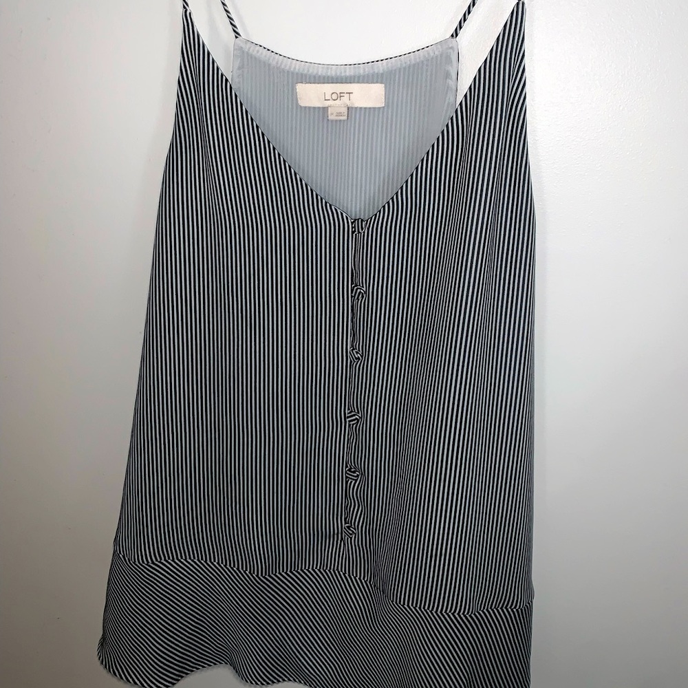 LOFT | Women’s Medium | B&W vertical stripped | V-Neck tank top